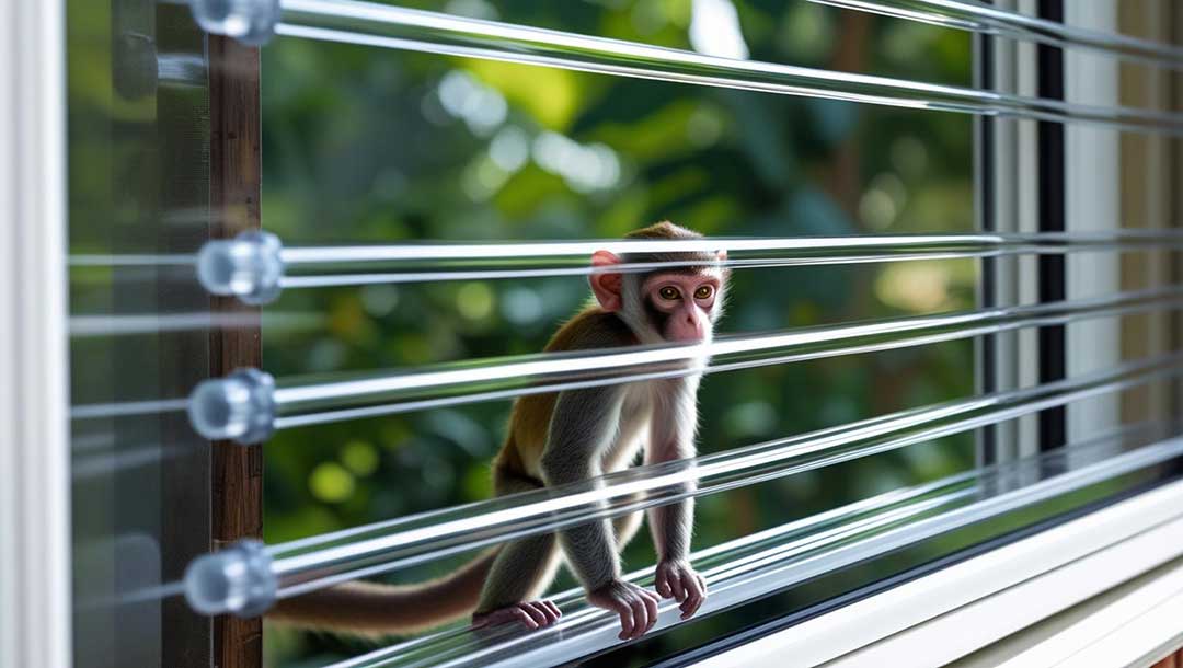 How polycarbonate clear burglar bars keep primates out